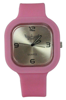 Square Jelly Silicone Watch / Sunray Dial, Thick Removable Band, Big Case