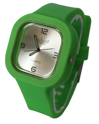 Square Jelly Silicone Watch / Sunray Dial, Thick Removable Band, Big Case