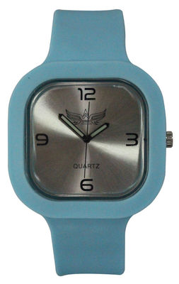 Square Jelly Silicone Watch / Sunray Dial, Thick Removable Band, Big Case