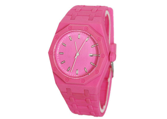 Kids Green Quartz Sport Watch 10 Sides Case / Personalized Sport Watch