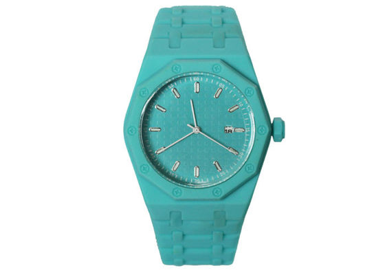 Kids Green Quartz Sport Watch 10 Sides Case / Personalized Sport Watch