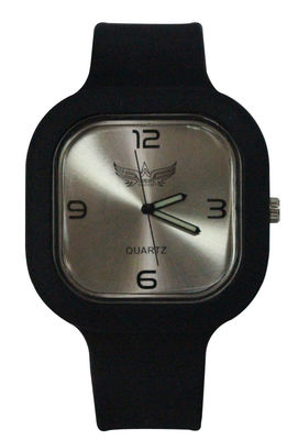 Square Jelly Silicone Watch / Sunray Dial, Thick Removable Band, Big Case