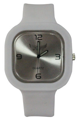 Square Jelly Silicone Watch / Sunray Dial, Thick Removable Band, Big Case