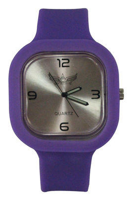 Square Jelly Silicone Watch / Sunray Dial, Thick Removable Band, Big Case