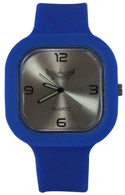 Square Jelly Silicone Watch / Sunray Dial, Thick Removable Band, Big Case