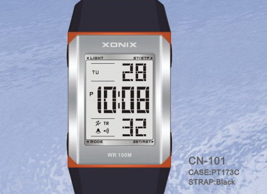 Boys Rectangular Waterproof Quartz Digital Watch With One Window Bezel
