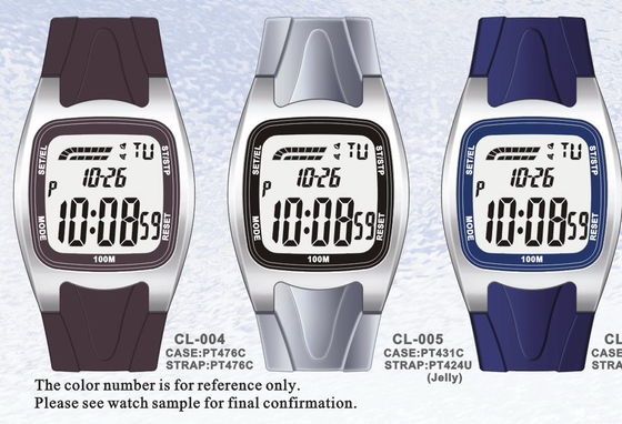Black Square Sports Gents Quartz Digital Watch / Plastic Digital Wristwatch
