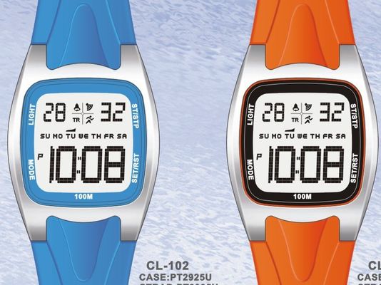 Black Square Sports Gents Quartz Digital Watch / Plastic Digital Wristwatch