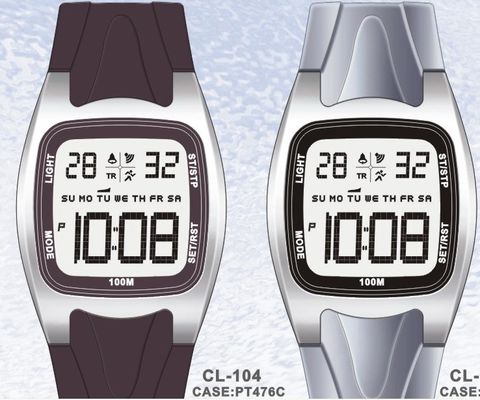 Black Square Sports Gents Quartz Digital Watch / Plastic Digital Wristwatch