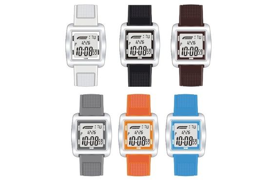 White Square Chronograph Quartz Digital Watches For Men CE ROHS