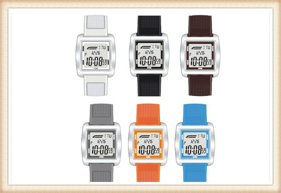 White Square Chronograph Quartz Digital Watches For Men CE ROHS