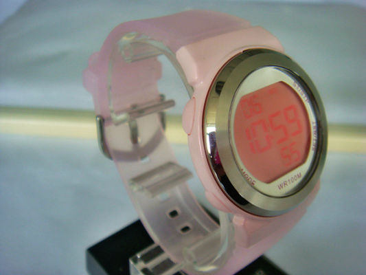 Waterproof Sporty Ladies Quartz Digital Watch With LCD Screen