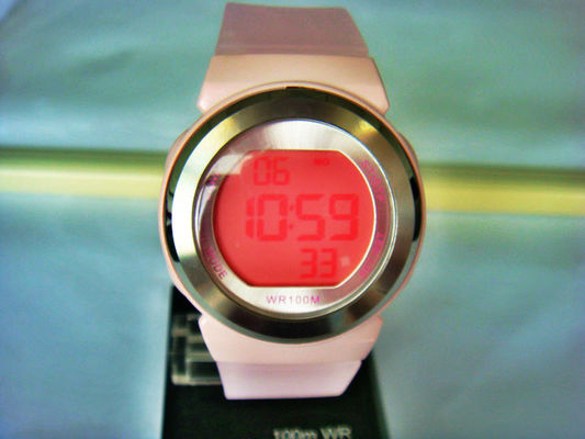 Waterproof Sporty Ladies Quartz Digital Watch With LCD Screen