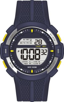 Quartz Digital Watch Gents Sporty Watches With 10atm Water Proof Silicon Band 4.5yeas Lithium Battery