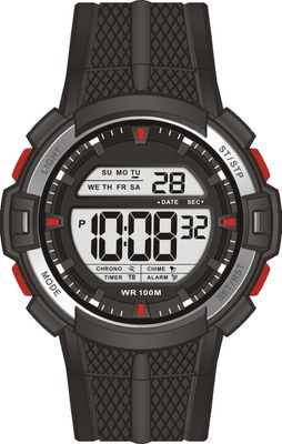 Quartz Digital Watch Gents Sporty Watches With 10atm Water Proof Silicon Band 4.5yeas Lithium Battery