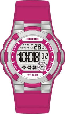 Round Sporty LCD Quartz Digital Watches For Boy And Girl 10atm Water Proof