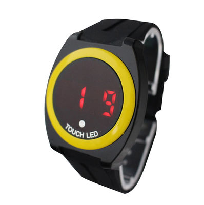 One Point Touch LED Digital Wrist Watch TPU Watchband Mens Mirror Watch