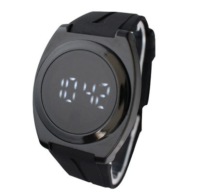 One Point Touch LED Digital Wrist Watch TPU Watchband Mens Mirror Watch