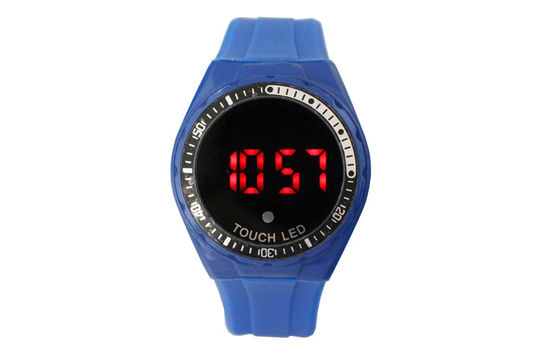 Blue Silicone LED Digital Wrist Watch Boys Sport Electronic Watch
