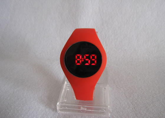 Red Silicone LED Digital Wrist Watches 3 ATM Sports Watch For Girls