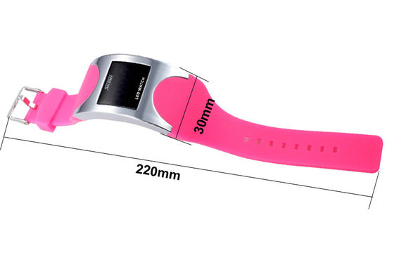 Customized Teenage Digital Wrist Watch Black Band With LED Movement