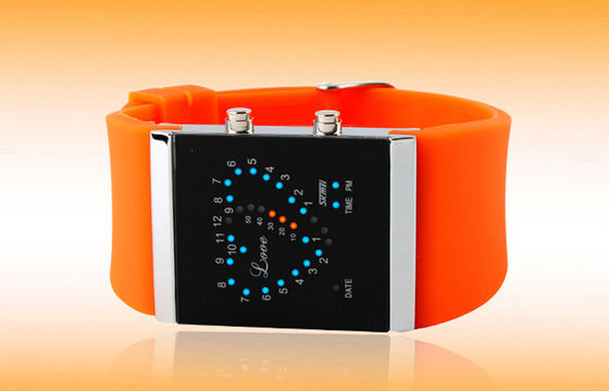 Girls LED Digital Wrist Watch Blue Silicone Strap Electronic Watches