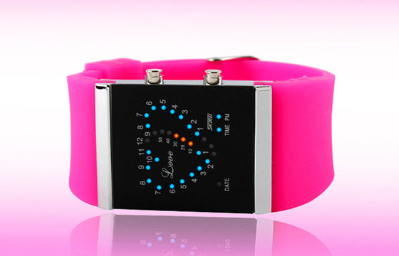 Girls LED Digital Wrist Watch Blue Silicone Strap Electronic Watches