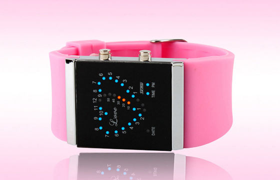 Girls LED Digital Wrist Watch Blue Silicone Strap Electronic Watches