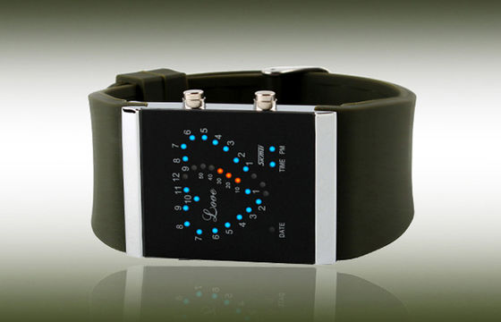 Girls LED Digital Wrist Watch Blue Silicone Strap Electronic Watches