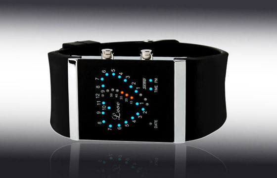 Girls LED Digital Wrist Watch Blue Silicone Strap Electronic Watches