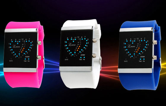 Girls LED Digital Wrist Watch Blue Silicone Strap Electronic Watches