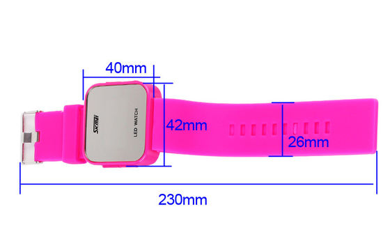 Wommens Pink Digital Watch ABS Case LED Wrist Watch 1 ATM Water Resistant