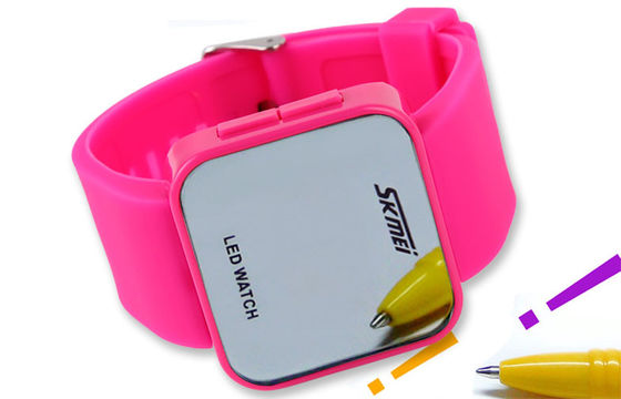 Wommens Pink Digital Watch ABS Case LED Wrist Watch 1 ATM Water Resistant