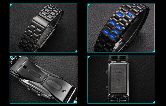 Water Resistant LED Digital Wrist Watch , Man Iron Samurai Watch