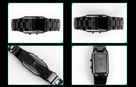 Unisex 3D LED Watch Customized Black Alloy Digital Wrist Watch