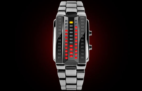 Unisex 3D LED Watch Customized Black Alloy Digital Wrist Watch