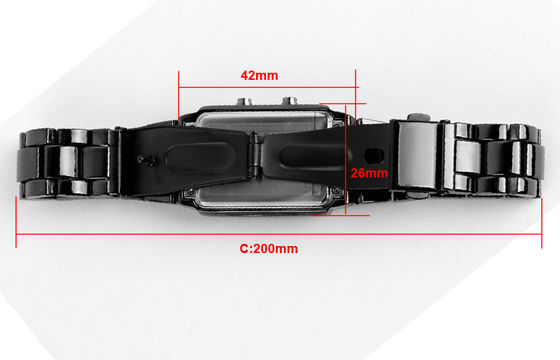 Unisex 3D LED Watch Customized Black Alloy Digital Wrist Watch