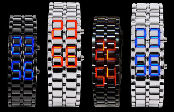 Reloj de la lava LED del samurai del hierro del hombre de Skmei, reloj del LED Digital
