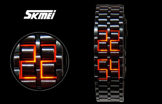 Reloj de la lava LED del samurai del hierro del hombre de Skmei, reloj del LED Digital