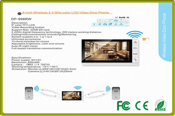 Wall mounted / Desktop TFT LCD color monitor intercom systems for apartments