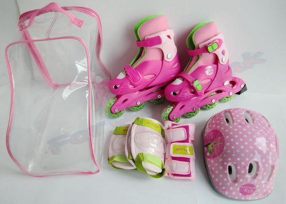 Hard Shell Girls Boys Training Skate Combo Knee Pads Elbow Pads Helmet Roller Skates Sets
