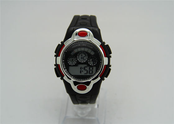 Reloj digital multifuncional de los deportes con la correa plástica del PVC del vidrio