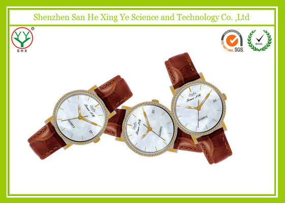 Diamond Luxury Jelly Men Wrist Watch Japan Quartz Movt With Brown Strap