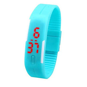 Mens / Womens PU Band LED Digital Wrist Watch Red Light Sports Digital