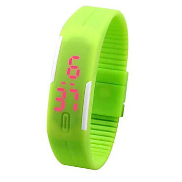 Mens / Womens PU Band LED Digital Wrist Watch Red Light Sports Digital