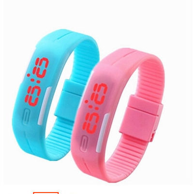 Mens / Womens PU Band LED Digital Wrist Watch Red Light Sports Digital