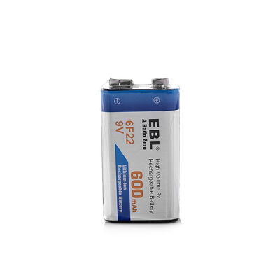 600mAh EBL Rechargeable 9 VOLT Lithium Ion Batteries For Smoke detectors