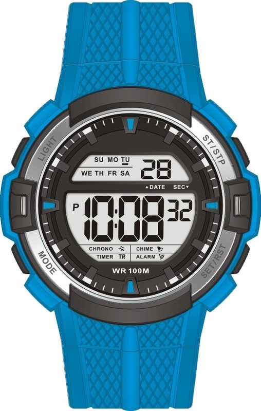 Quartz Digital Watch Gents Sporty Watches With 10atm Water Proof Silicon Band 4.5yeas Lithium Battery