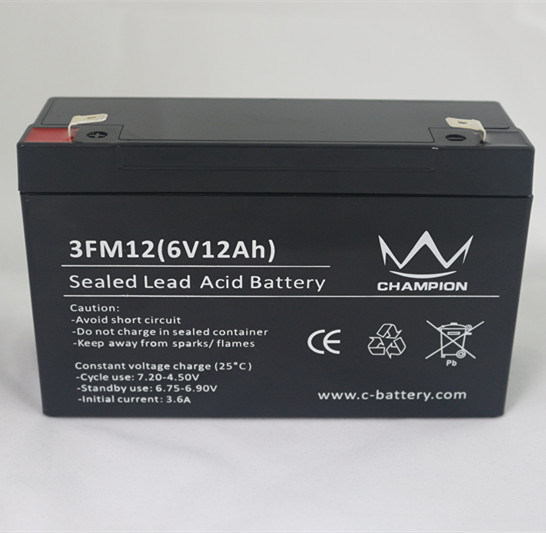 3FM12 6 Volt 12AH / 10AH AGM Lead Acid Batteries For Solar Power Stations