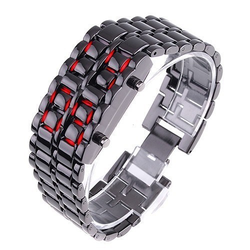 Lava de moda LED del reloj del metal del samurai LED del hierro de Japón de la moda para hombre